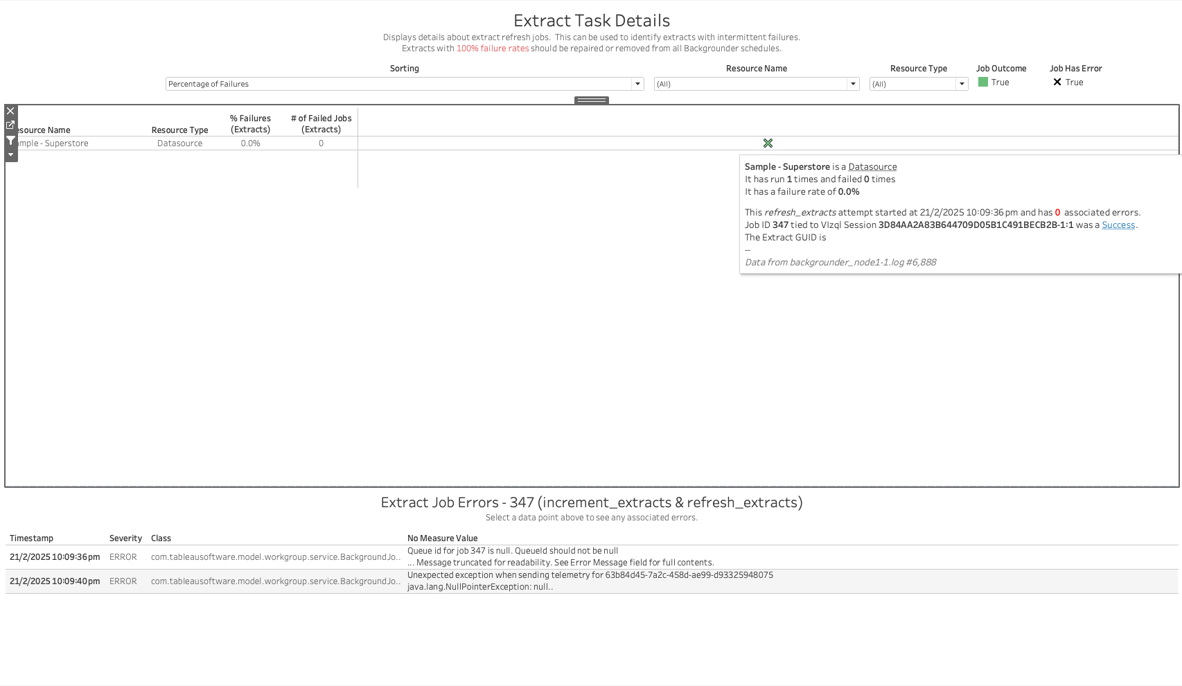 Backgrounder Extract Task Details Screenshot