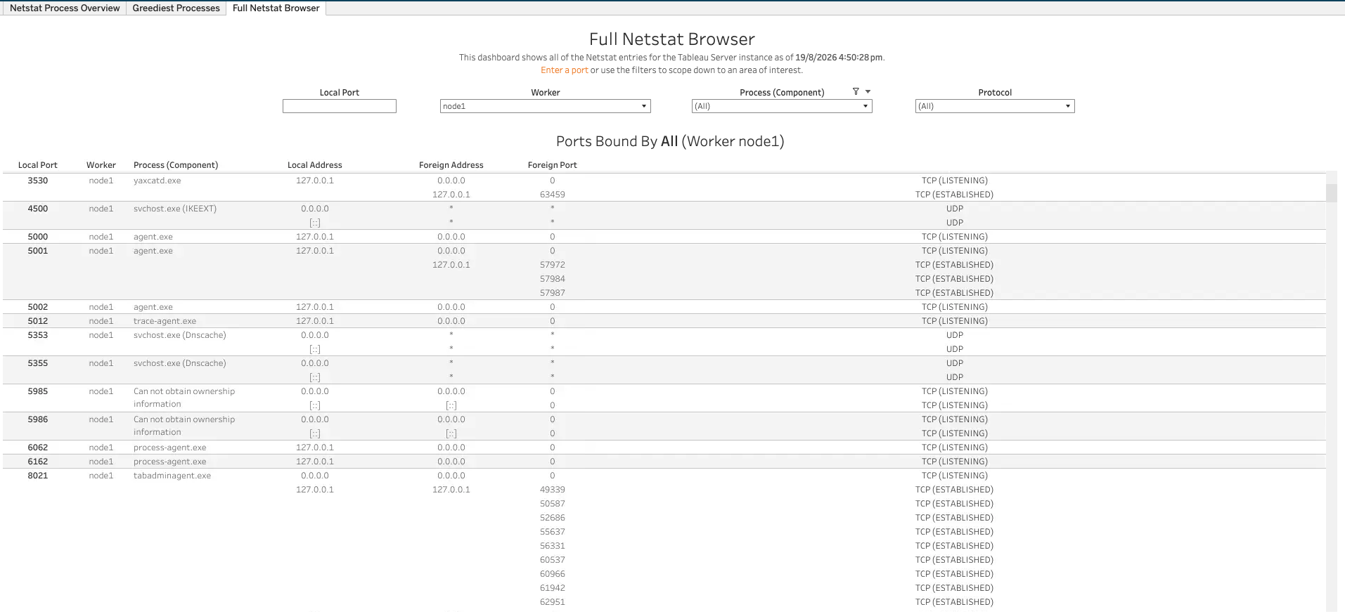 Netstat Full Netstat Browser Screenshot