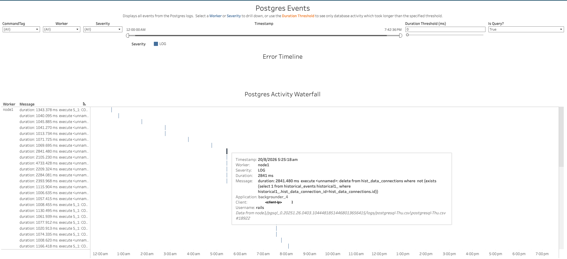 Postgres Events Screenshot