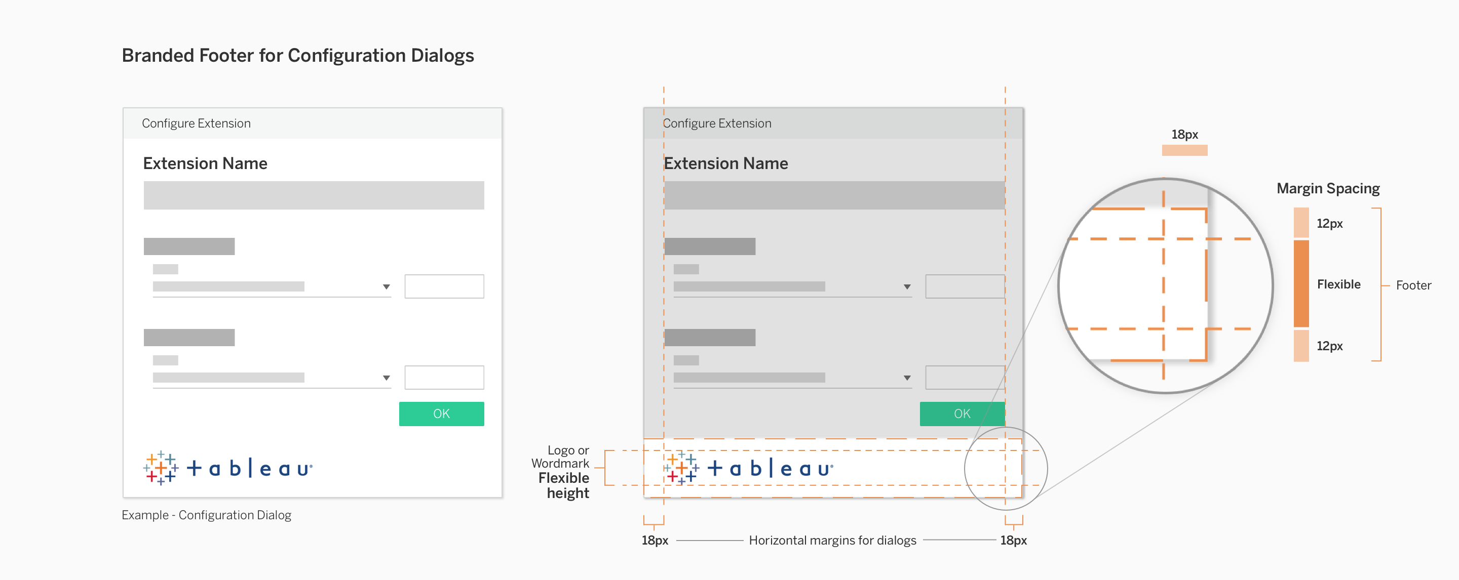 branded footers for configuration dialogs