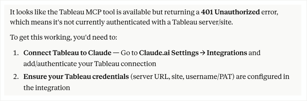401 Unauthorized Error