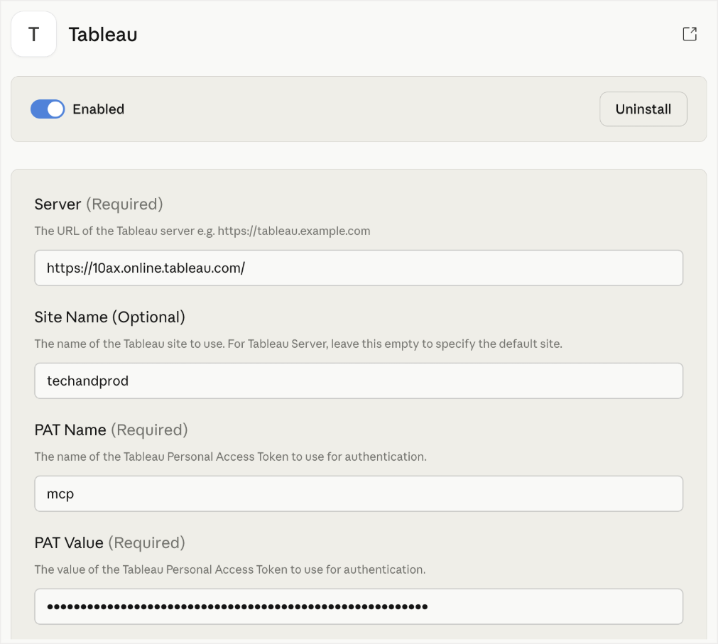 Claude Desktop Extension configuration